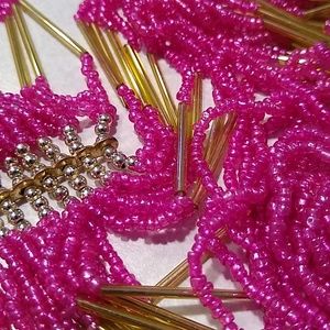 Jewelry - Pink Glass Hand-beaded Necklace Jewelry - Pink Glass Hand-beaded Necklace